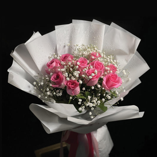 Bombastic Pink Roses Bouquet
