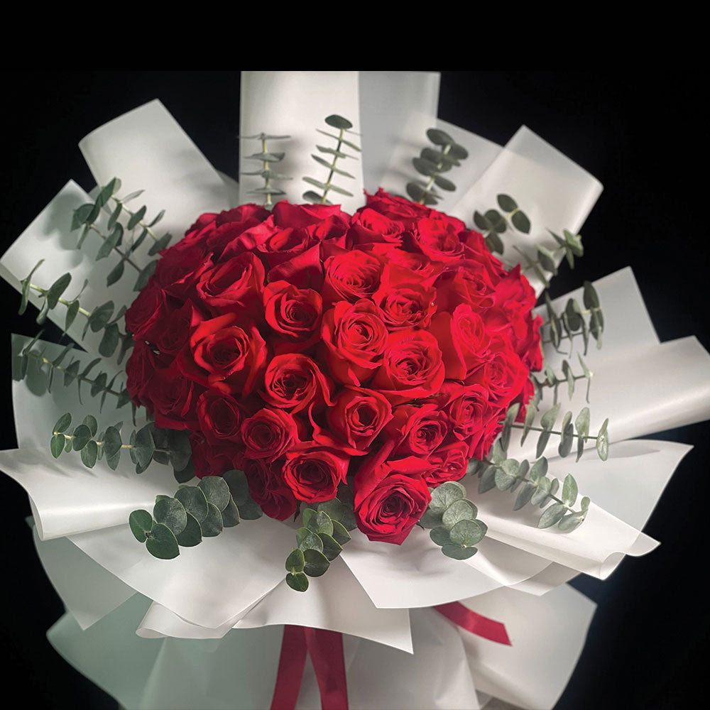 Heart Shape Wrapped Bouquet by V Florist