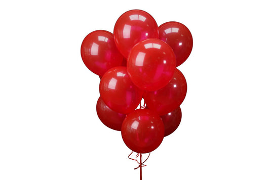 10 Red Helium Balloons