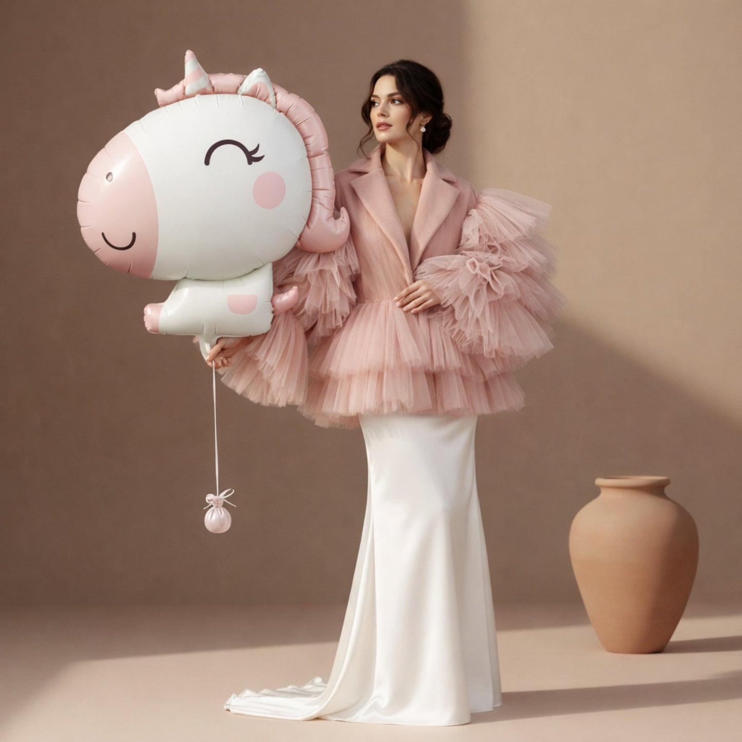 blush unicorn foil helium balloon for birthday and baby shower decoration