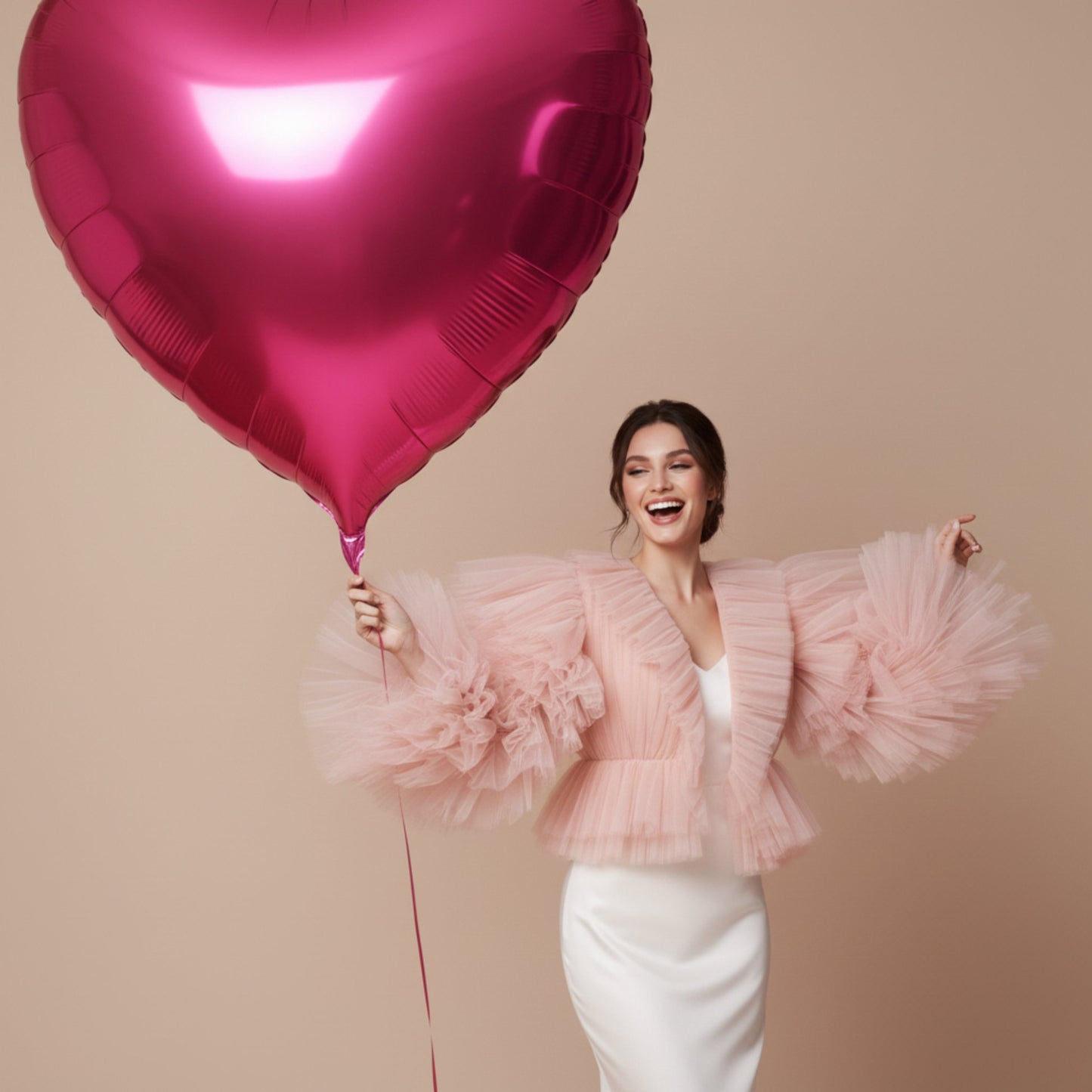 large pink heart balloon for celebration