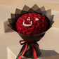 Luxury red rose bouquet with Arabic letter made from white gypsophila flowers