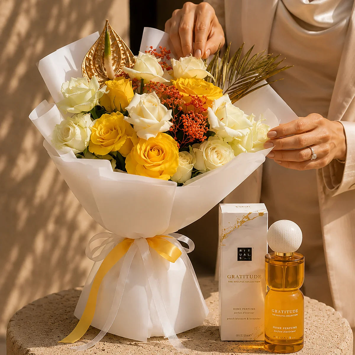 Biscotti Gift Set gift set by Aiwa Flowers — pairing view, luxury flowers and partner brand pairing for same-day delivery in Dubai UAE