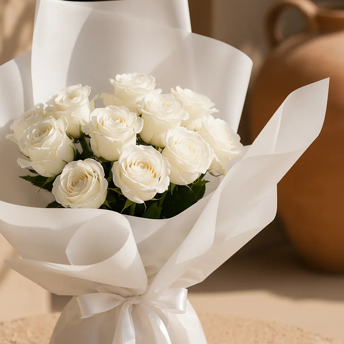 Blanc Sakura gift set by Aiwa Flowers — sticks view, luxury flowers and partner brand pairing for same-day delivery in Dubai UAE