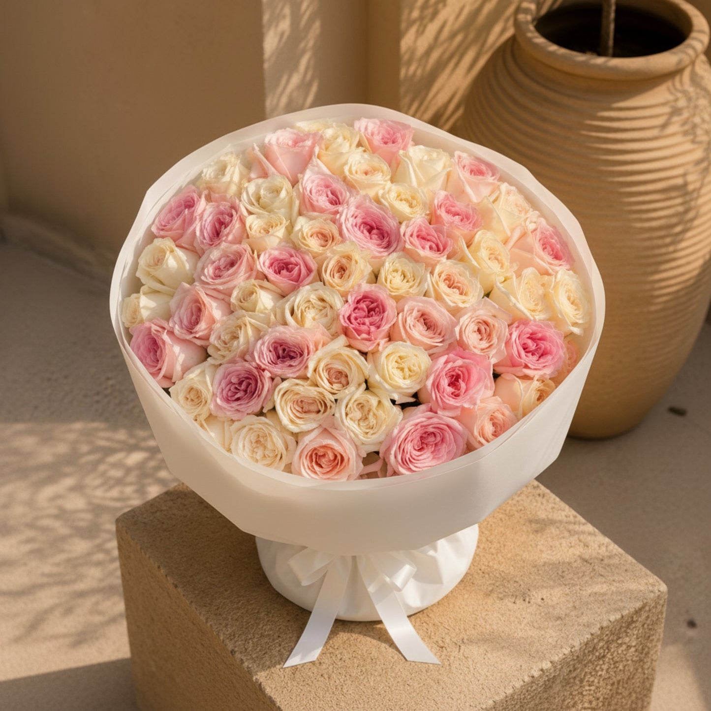 Aiwa Flowers Candy Roses bouquet — detail view | luxury flower delivery Dubai