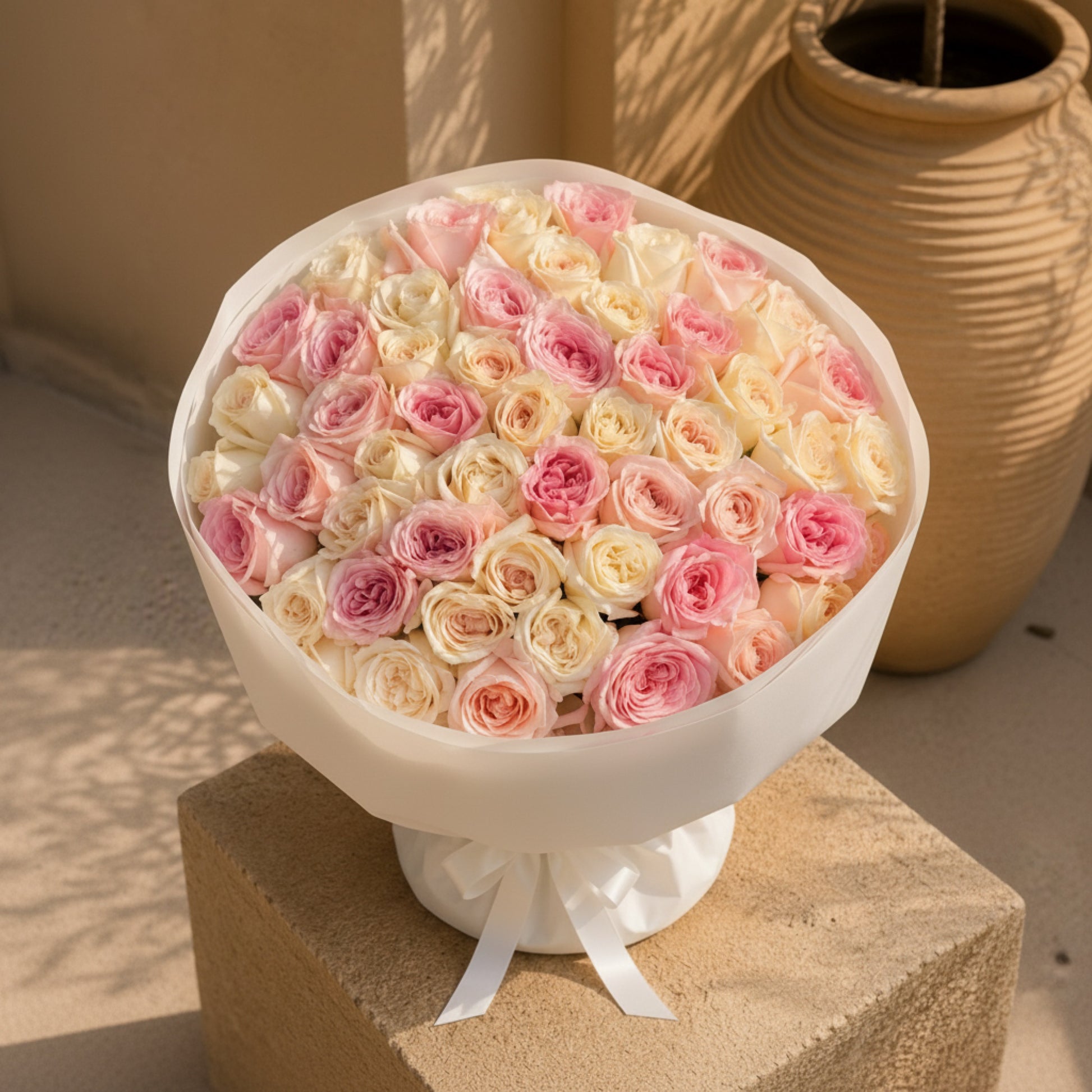Aiwa Flowers Candy Roses bouquet — detail view | luxury flower delivery Dubai