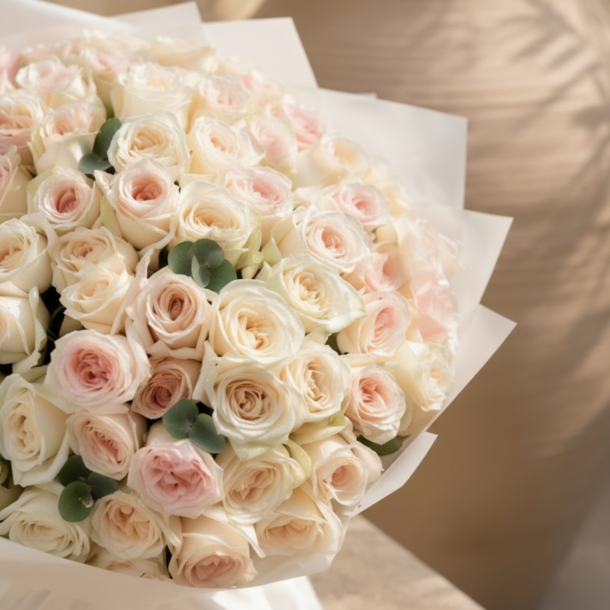 Aiwa Flowers Champagne Symphony bouquet — hero view | luxury flower delivery Dubai