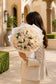Aiwa Flowers Champagne Symphony bouquet — top view view | luxury flower delivery Dubai