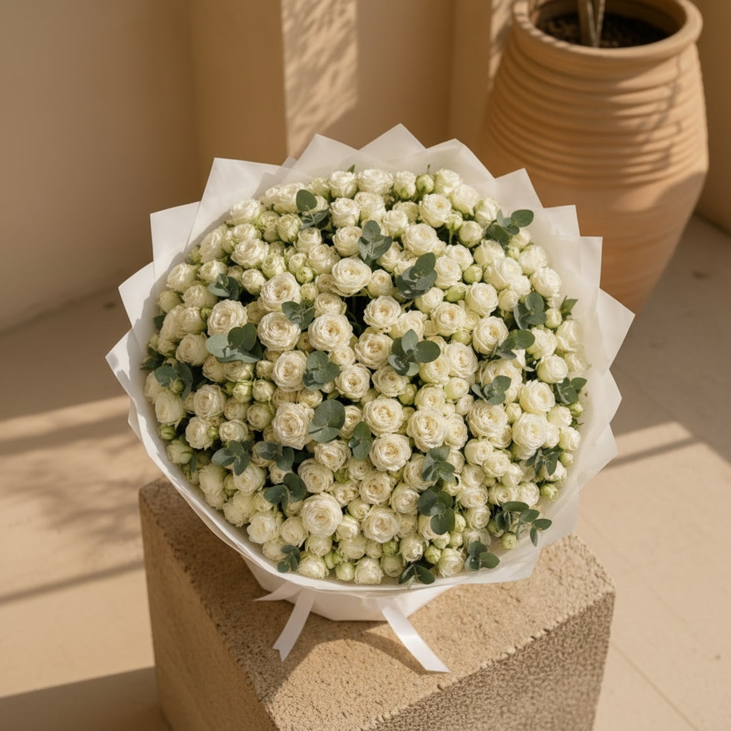 Aiwa Flowers Garden Mist bouquet — detail view | luxury flower delivery Dubai