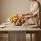 Golden Garden Rose Centerpiece — front view — Aiwa Flowers, Dubai UAE