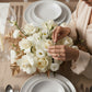 Ivory Garden Rose Centerpiece — front view — Aiwa Flowers, Dubai UAE
