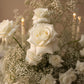 Whisper Rose Centerpiece — close-up floral detail — Aiwa Flowers, Dubai UAE