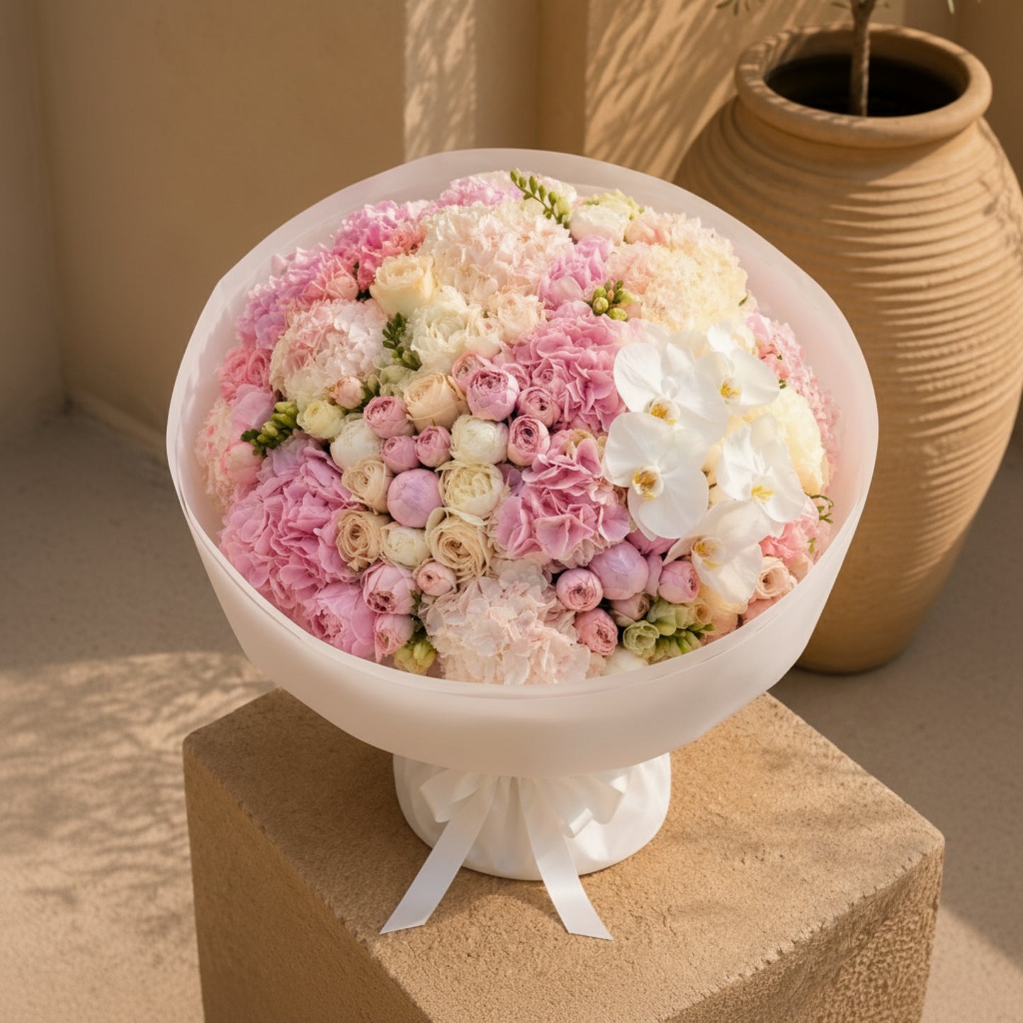 Aiwa Flowers Palais de Rose bouquet — detail view | luxury flower delivery Dubai
