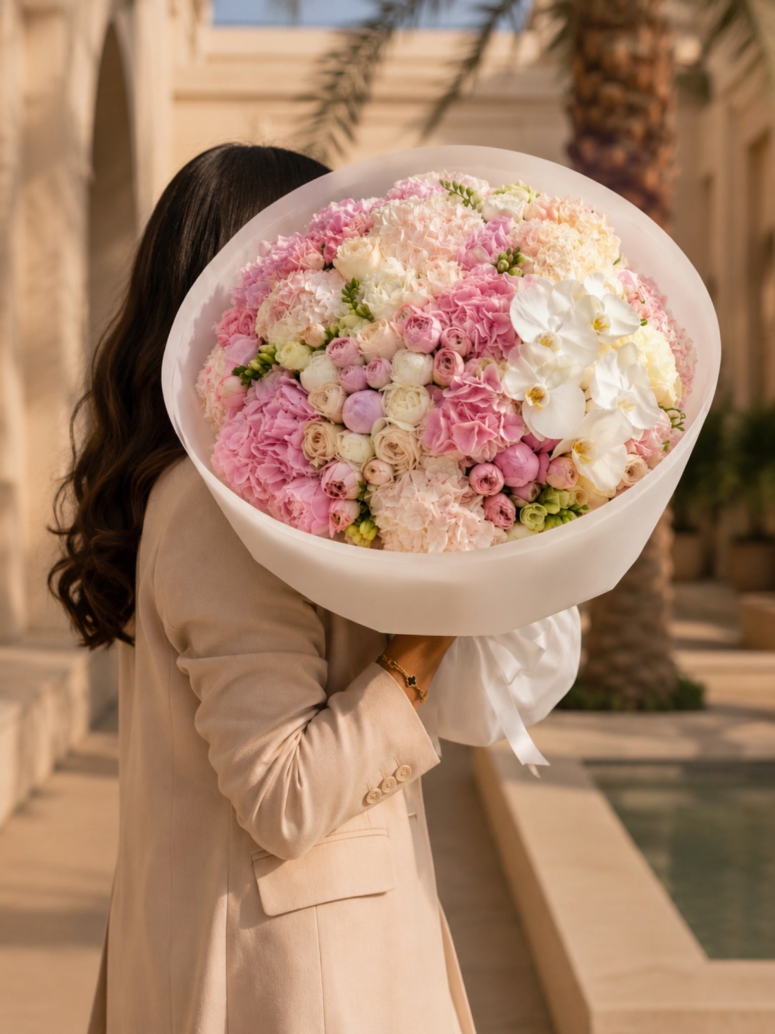 Aiwa Flowers Palais de Rose bouquet — hero view | luxury flower delivery Dubai
