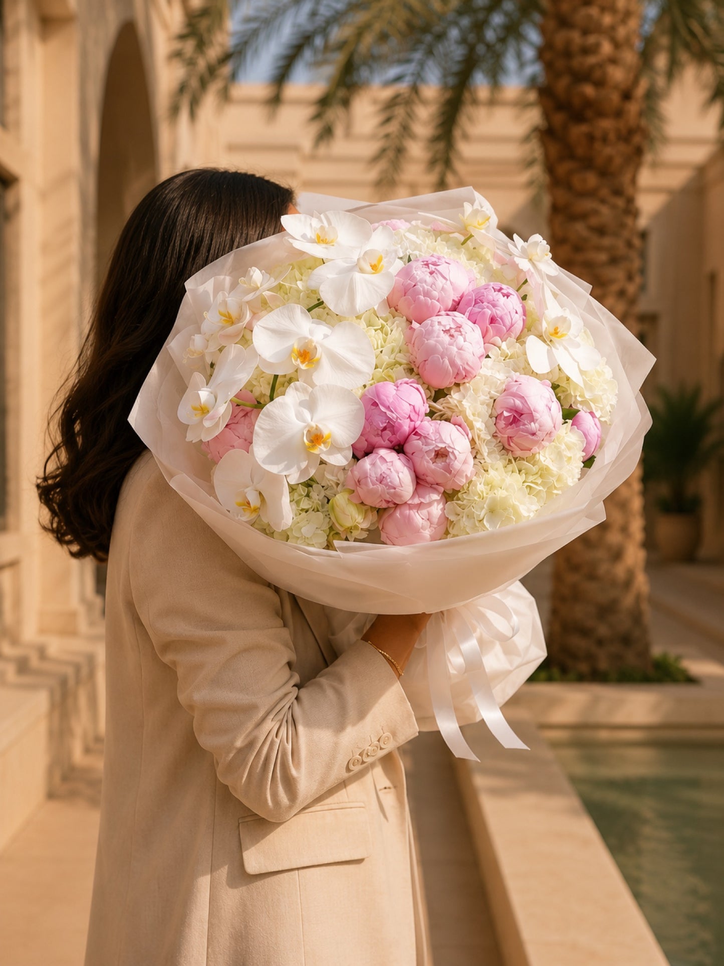Aiwa Flowers Peony Royale bouquet — hero view | luxury flower delivery Dubai