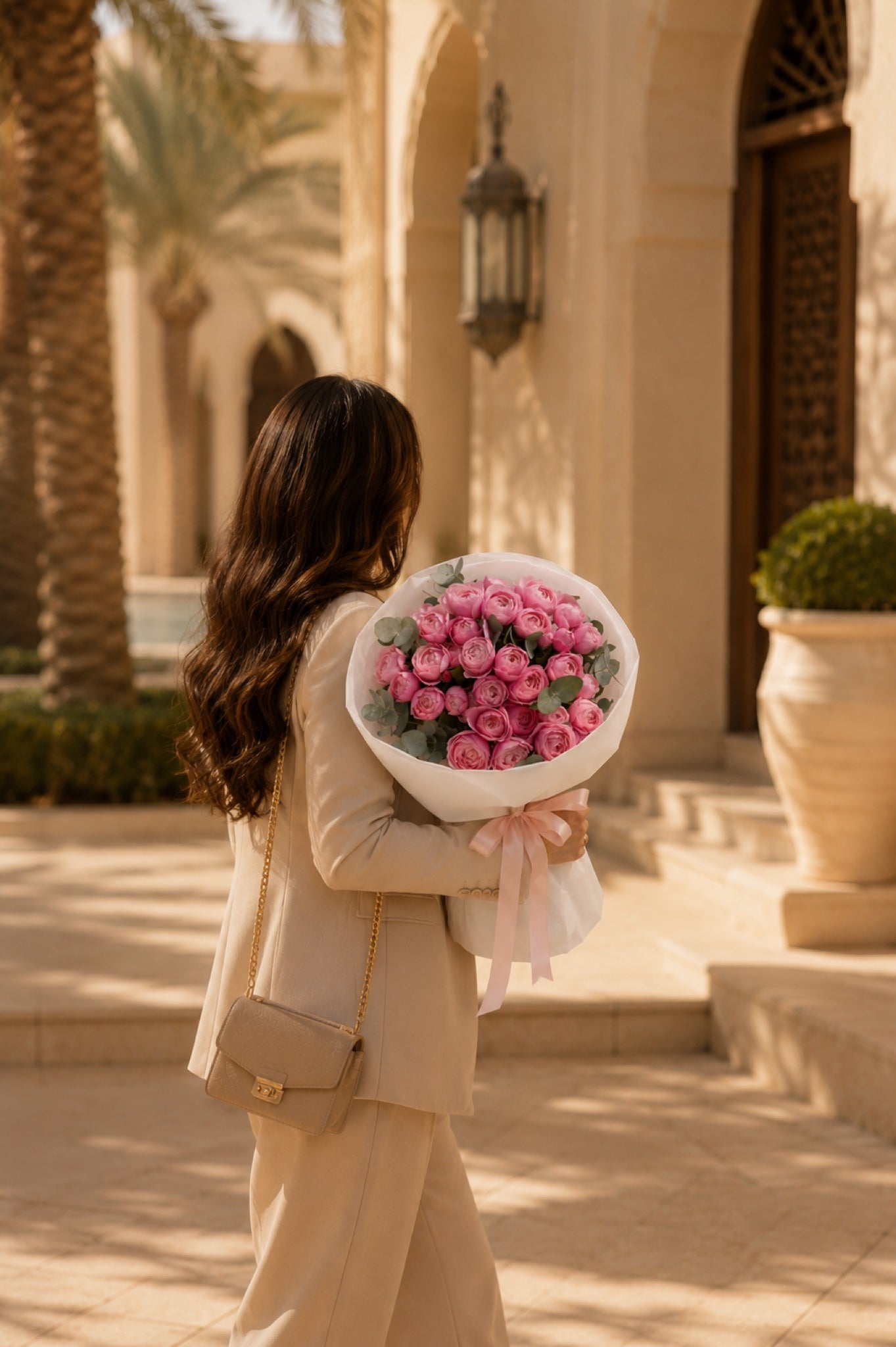 Aiwa Flowers Pink Juliet bouquet — hero view | luxury flower delivery Dubai