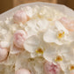 Aiwa Flowers White Velvet bouquet — side angle view | luxury flower delivery Dubai