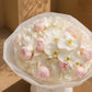 Aiwa Flowers White Velvet bouquet — top view view | luxury flower delivery Dubai