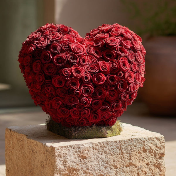 Stolen Heart - 501 Roses Heart Arrangement