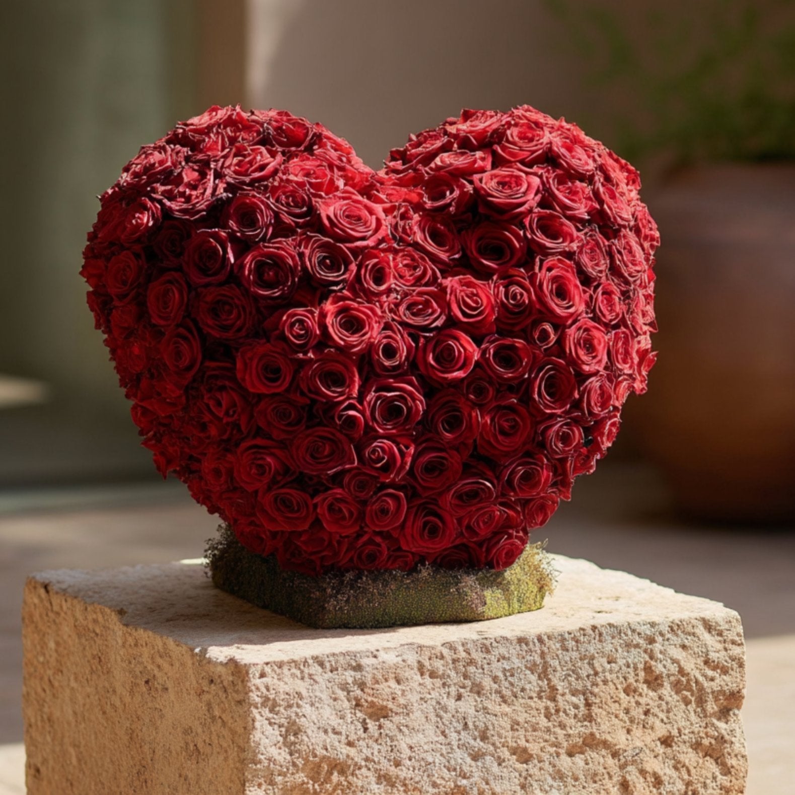 Stolen Heart - 501 Roses Heart Arrangement