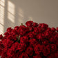 Detail of red roses in a grand dome bouquet by AIWA Flowers Dubai