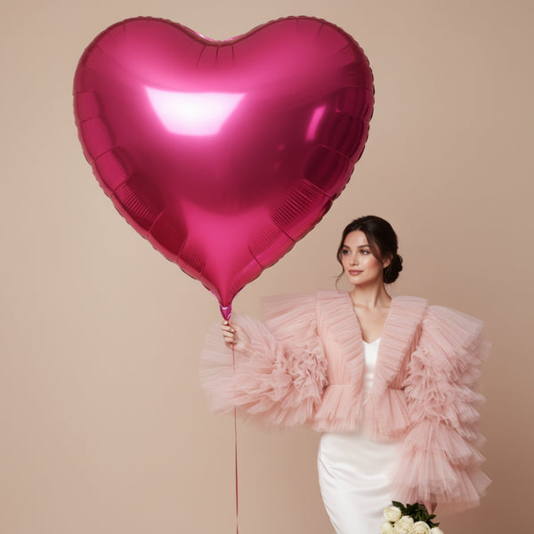 giant pink heart helium balloon decoration