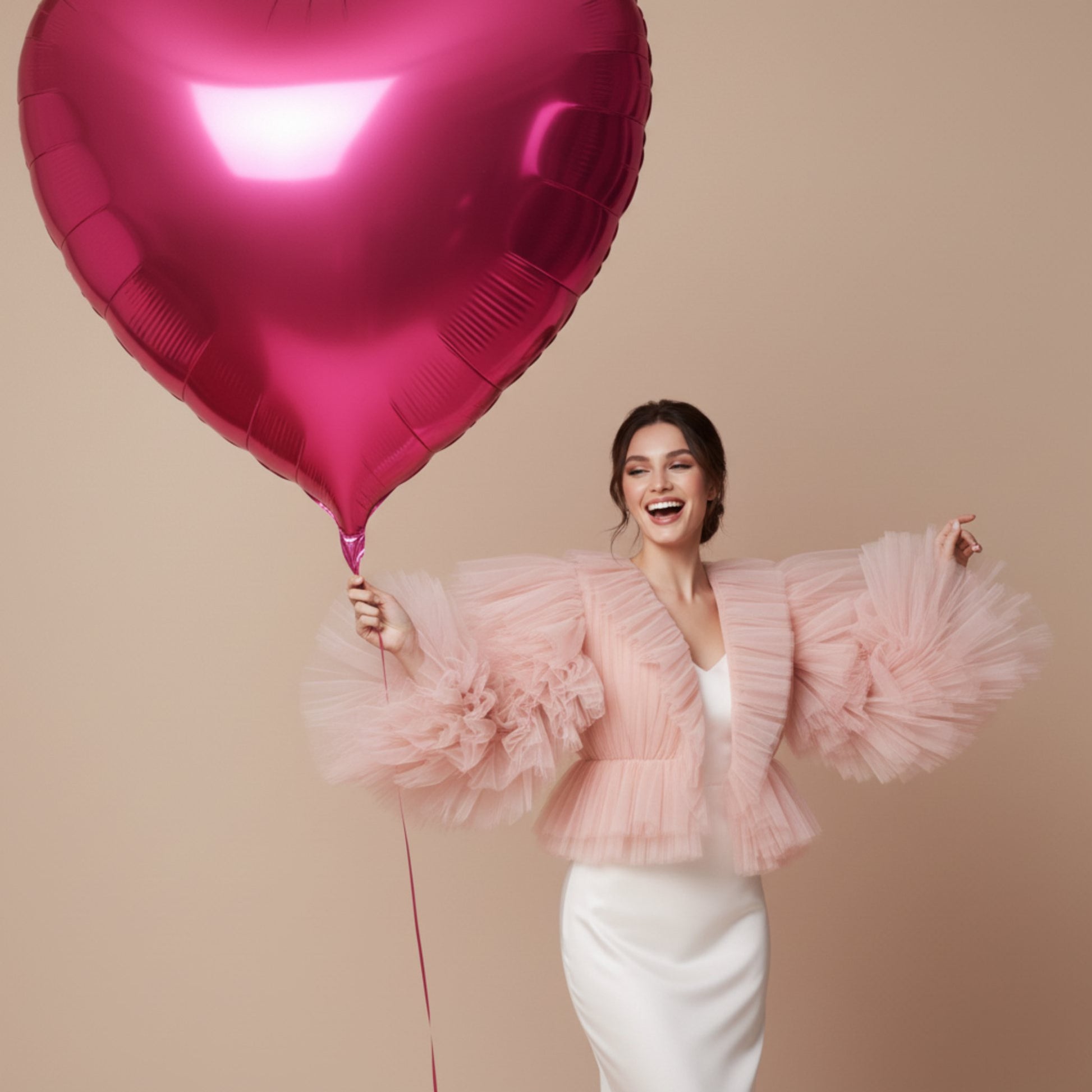 large pink heart balloon for celebration