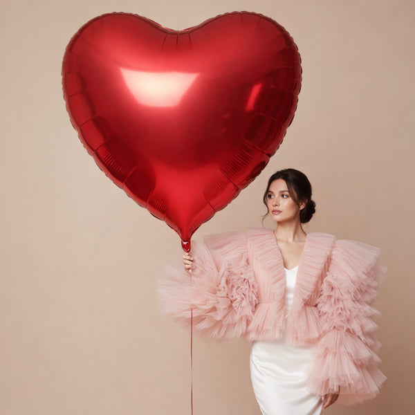 giant red heart helium balloon decoration