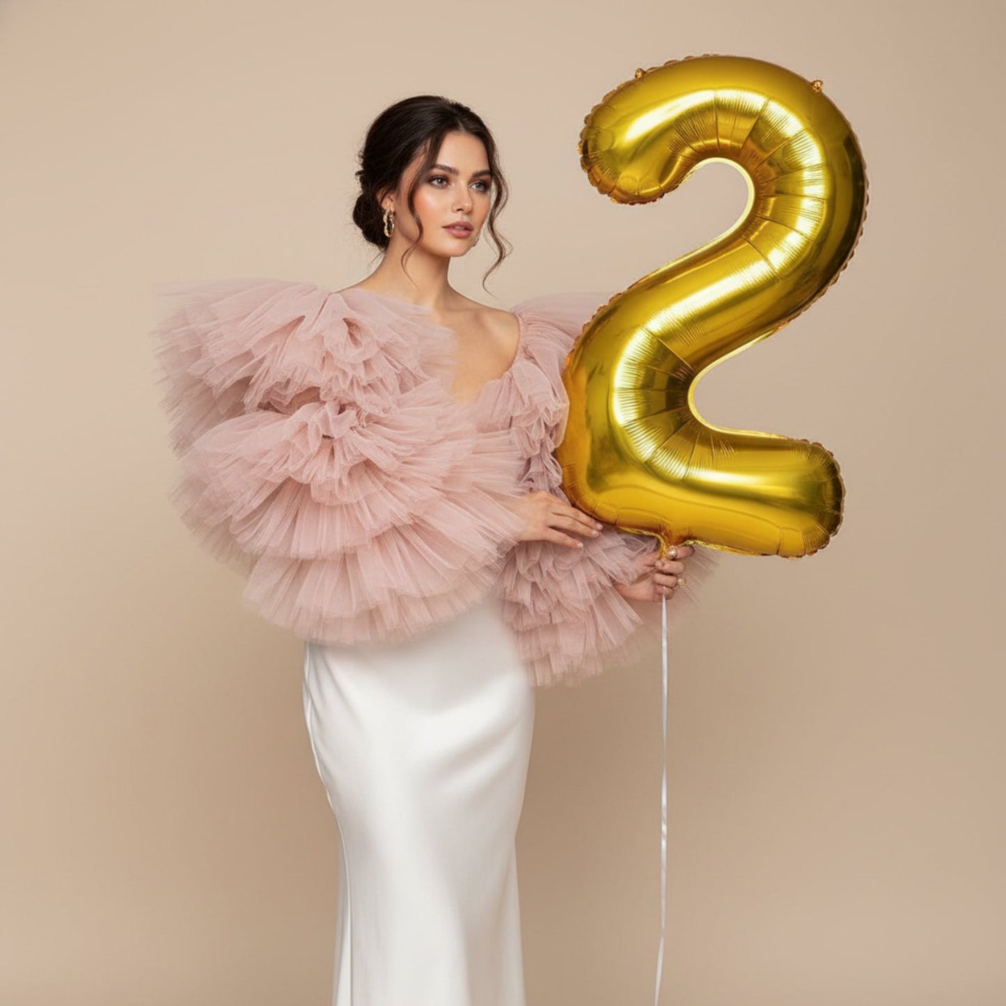 Gold Number Balloon