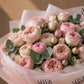 Close-up of blush pink garden roses by AIWA Flowers Dubai