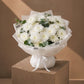 White chrysanthemum hand-tied bouquet by AIWA Flowers Dubai