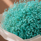 Close-up of Tiffany-blue gypsophila baby's breath bouquet by AIWA Flowers