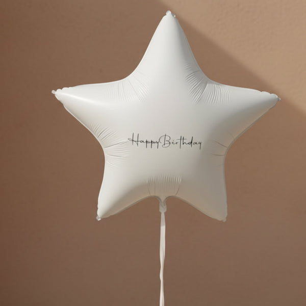white star happy birthday helium balloon